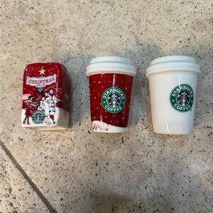 Set of 3 Starbucks Coffee Ceramic Christmas Ornaments